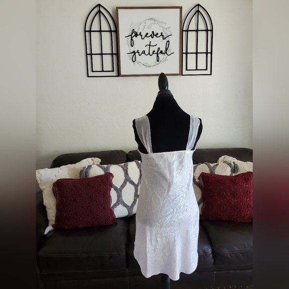 Vintage Y2K 90's Pale Pink 2 Piece Pajama Slip & Robe Set Size M Shabby Chic - Picture 12 of 13